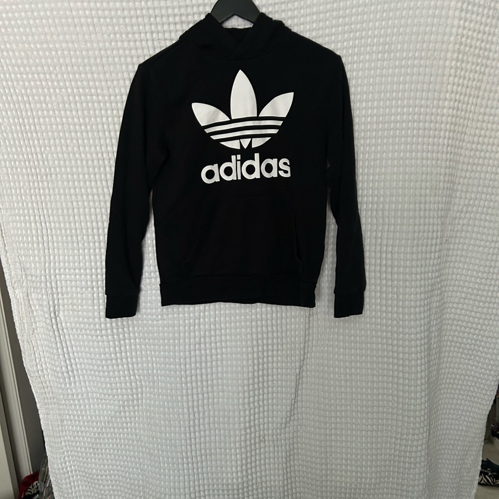 Adidas Black Sweatshirt with White Trefoil Logo
